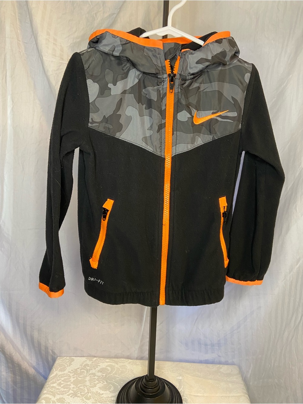 Nike Black & Orange Camouflage Hooded Jacket